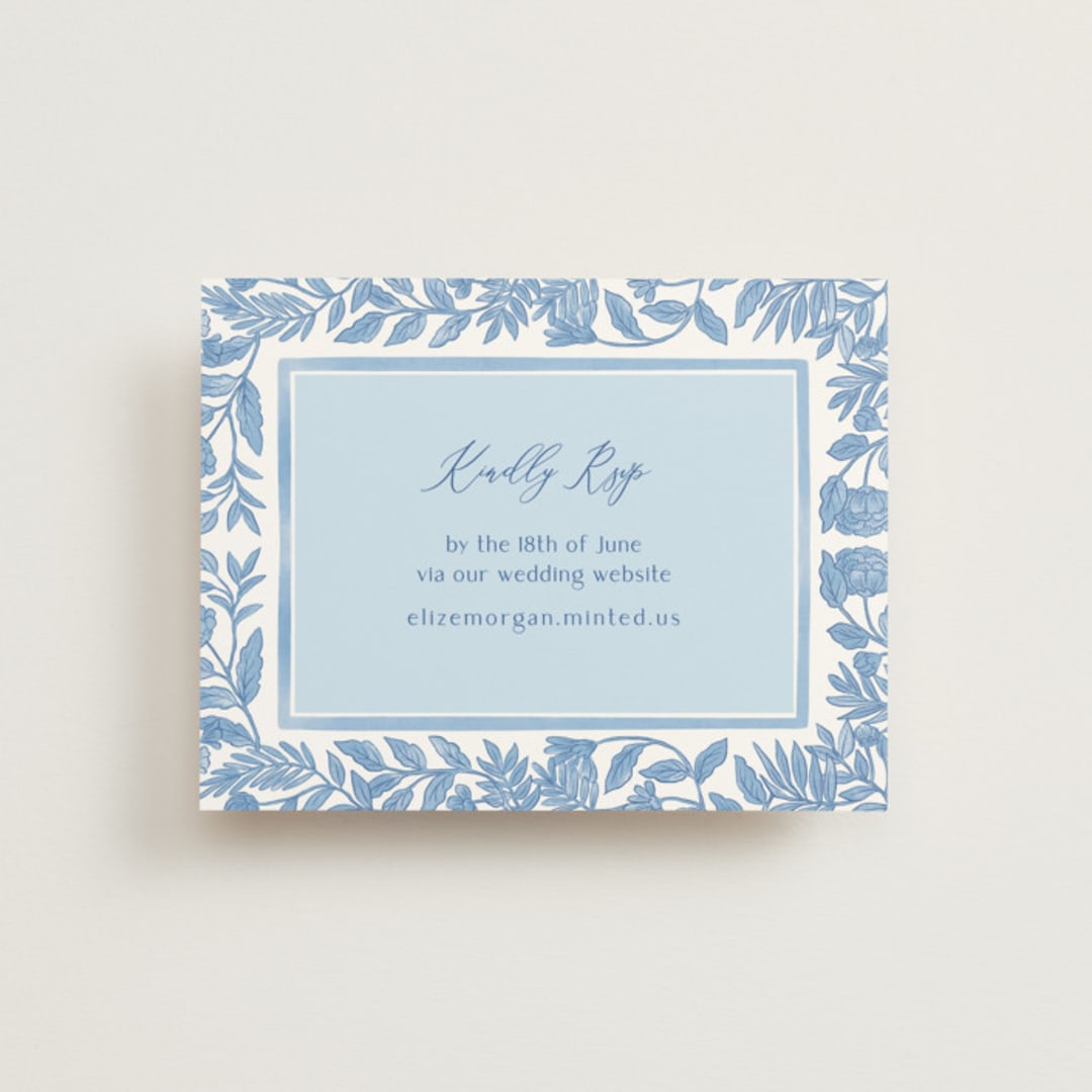 "Porcelain Floral" - RSVP Online Enclosure Cards in Porcelain by Elly - Front