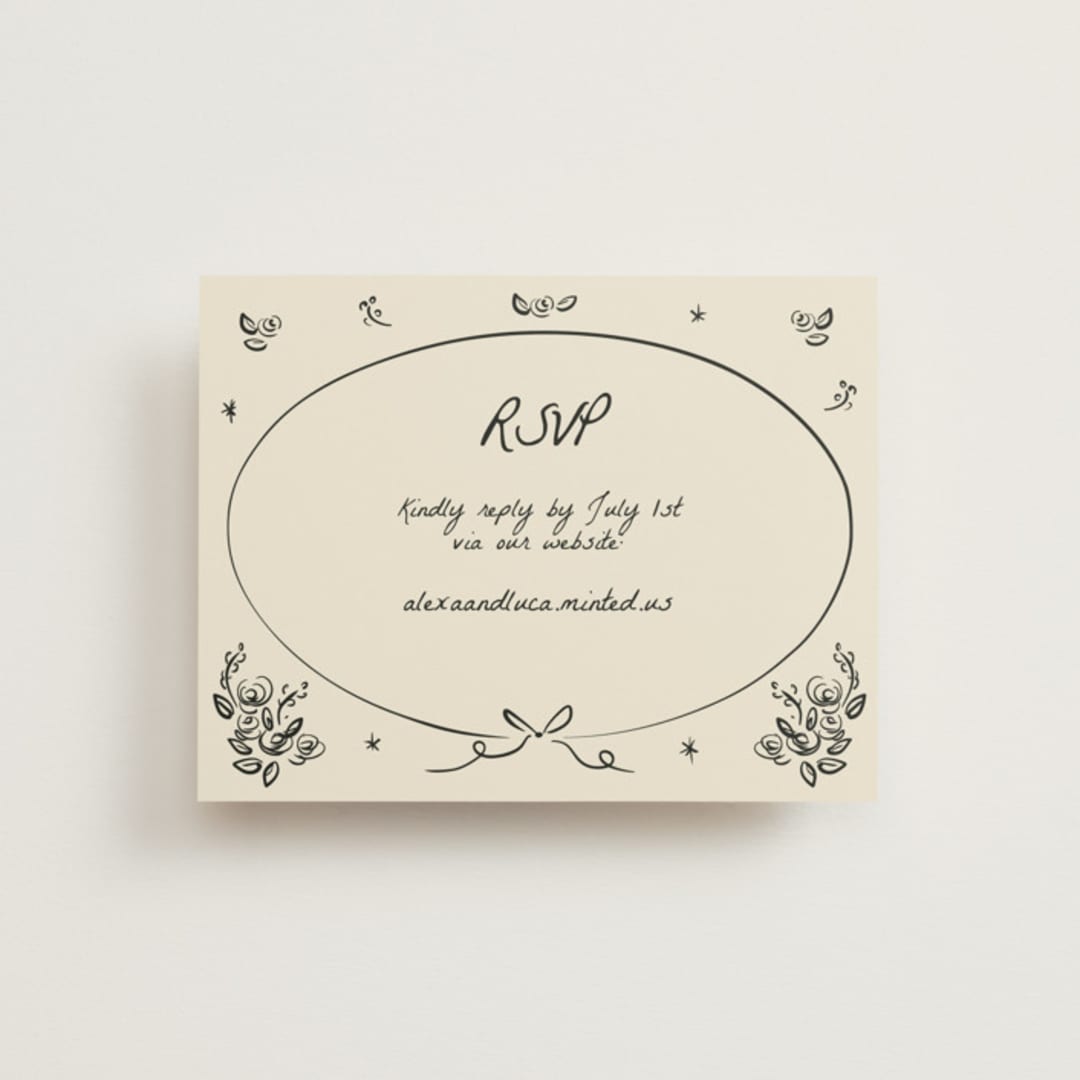 "Roses" - RSVP Online Enclosure Cards in Vanilla by Ani Somi - Front