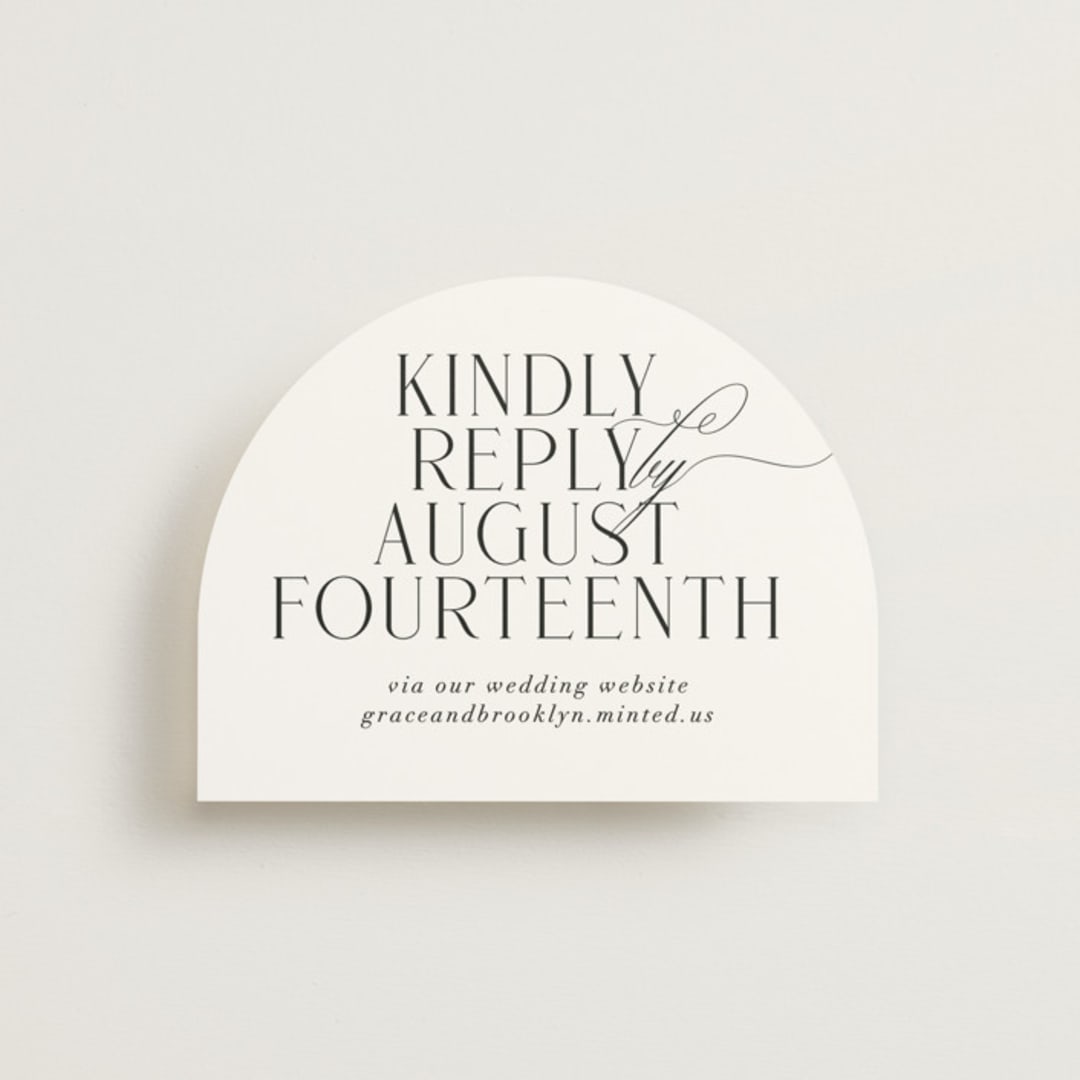 "Grand Scale" - RSVP Online Enclosure Cards in Caviar by Olivia Raufman - Front