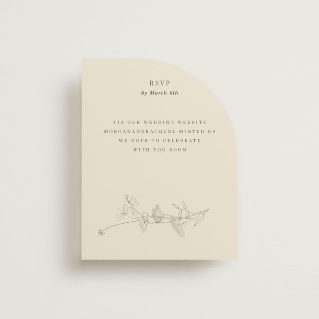 "floral stamp" - RSVP Online Enclosure Cards in Ivory by Baumbirdy - Front