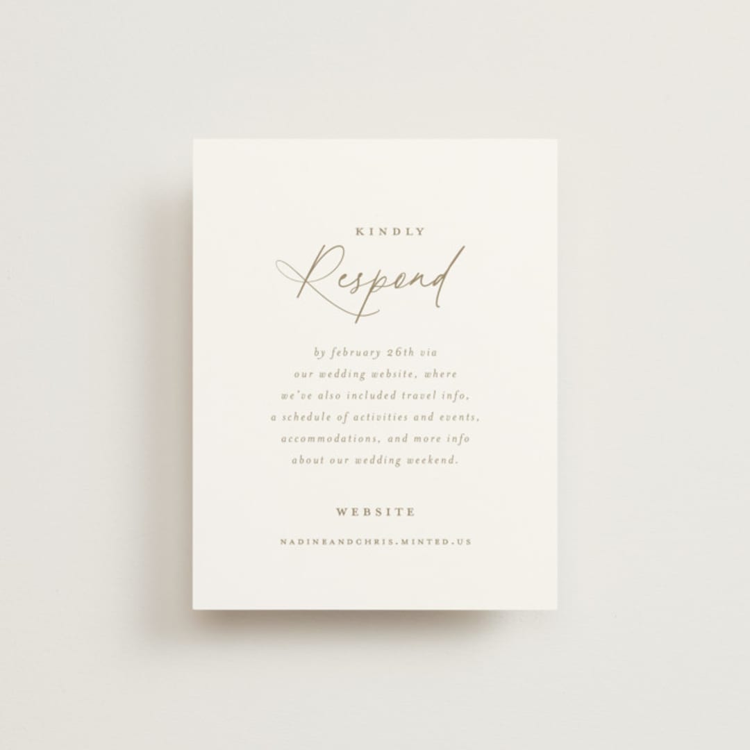 "spiku" - RSVP Online Enclosure Cards in Pearl by chocomocacino - Front