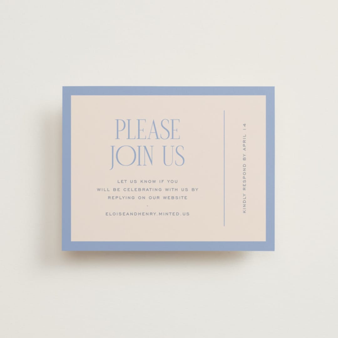 "Threaded" - RSVP Online Enclosure Cards in Canopy by Pixel and Hank - Front