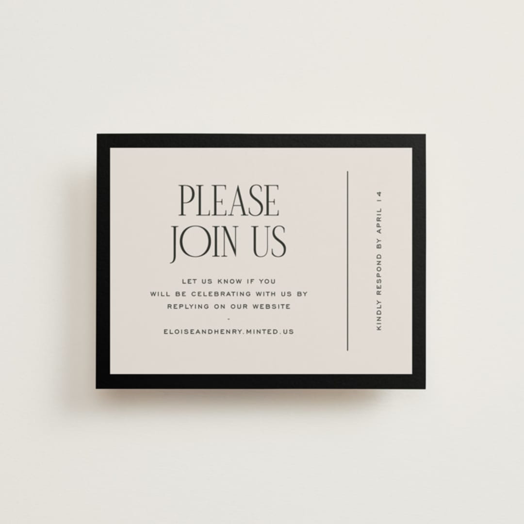 "Threaded" - RSVP Online Enclosure Cards in Suit by Pixel and Hank - Front