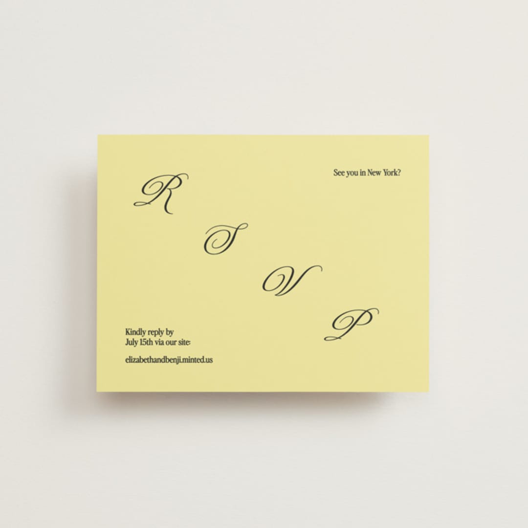 "The Eternal" - RSVP Online Enclosure Cards in Butter by Helena Vitto - Front