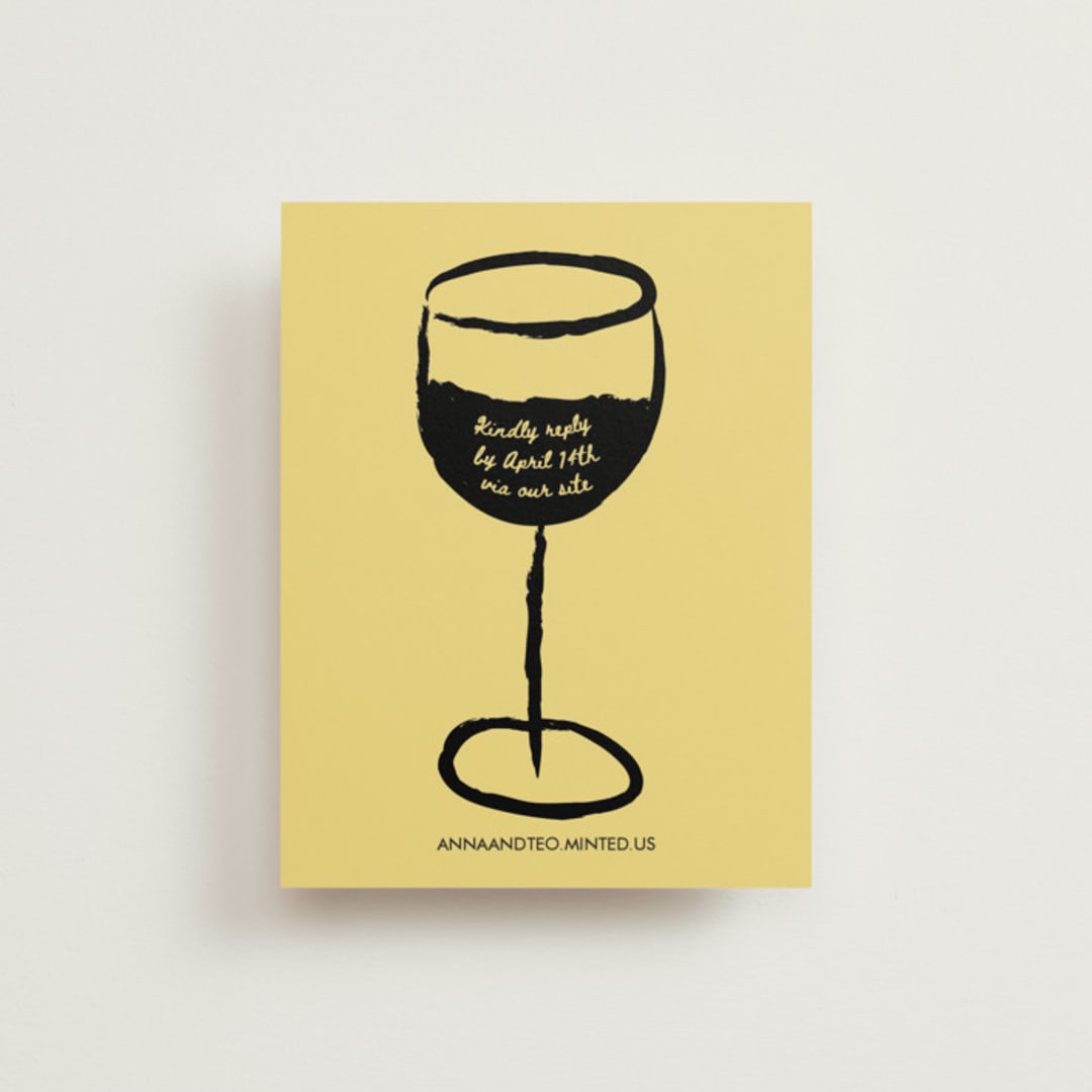 "Amore Mio" - RSVP Online Enclosure Cards in Nero by Helena Vitto - Front