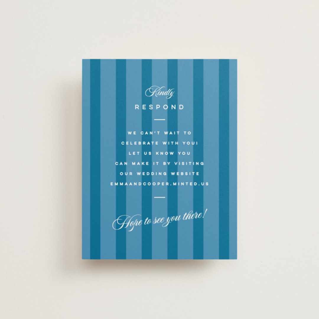 "The Emma" - RSVP Online Enclosure Cards in Cerulean by Kristie Kern - Front