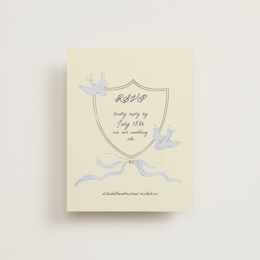 "Birds of Paradise" - RSVP Online Enclosure Cards in Cloud by Helena Vitto - Front