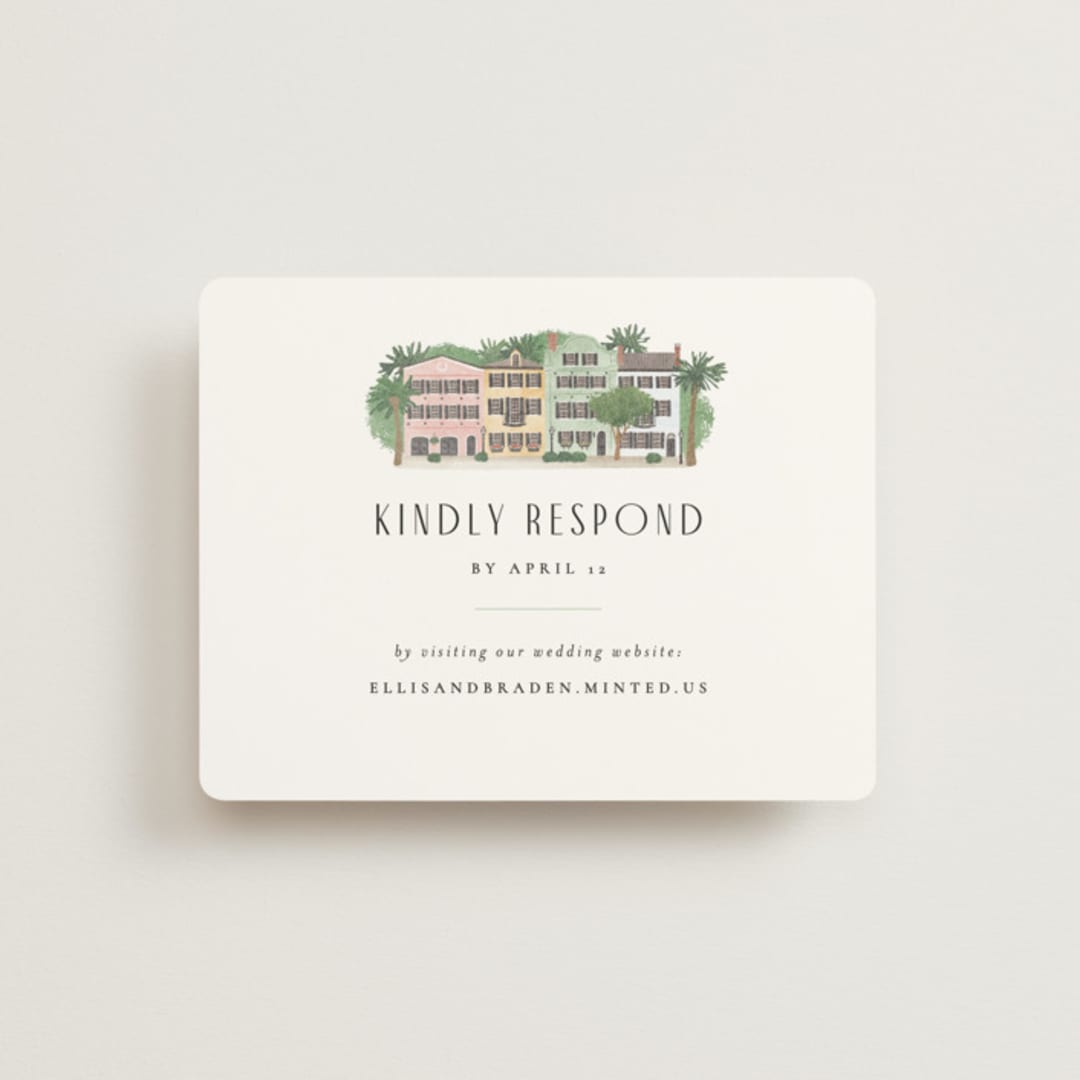 "East Bay street" - RSVP Online Enclosure Cards in Lily by Jennifer Wick - Front