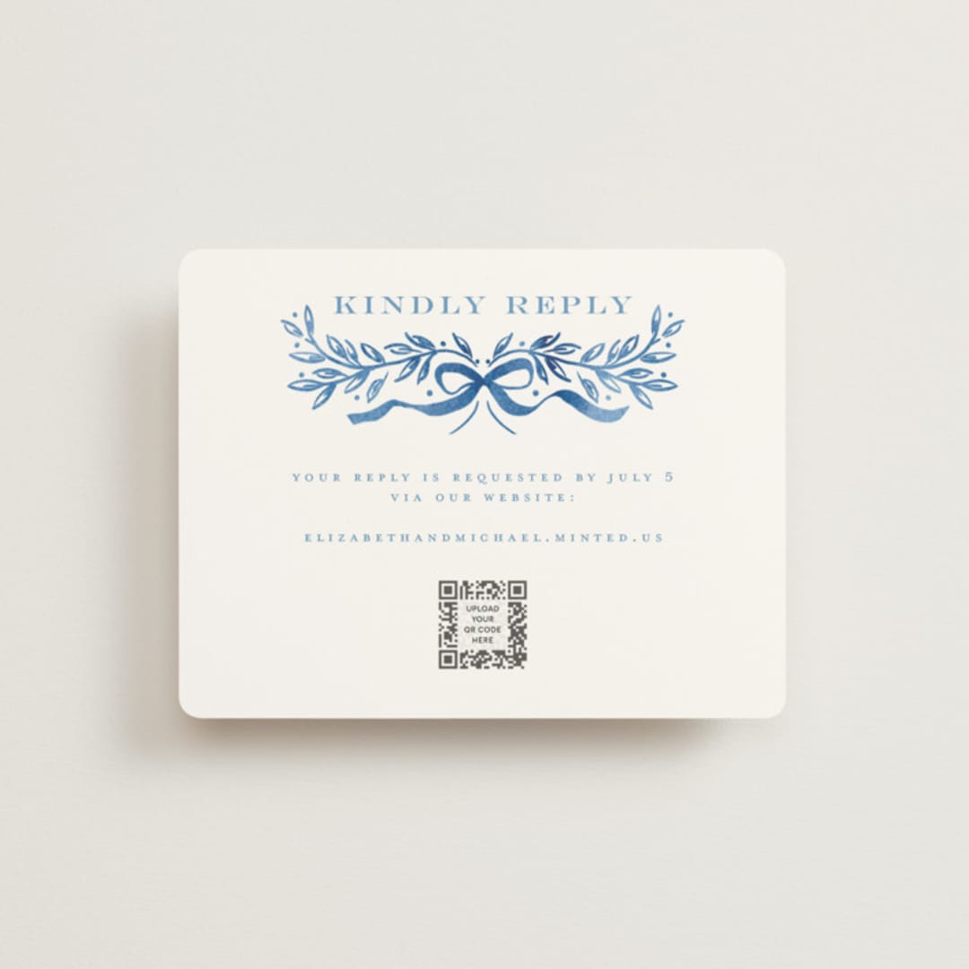 "Royal" - RSVP Online Enclosure Cards in Cobalt by Petra Kern - Front