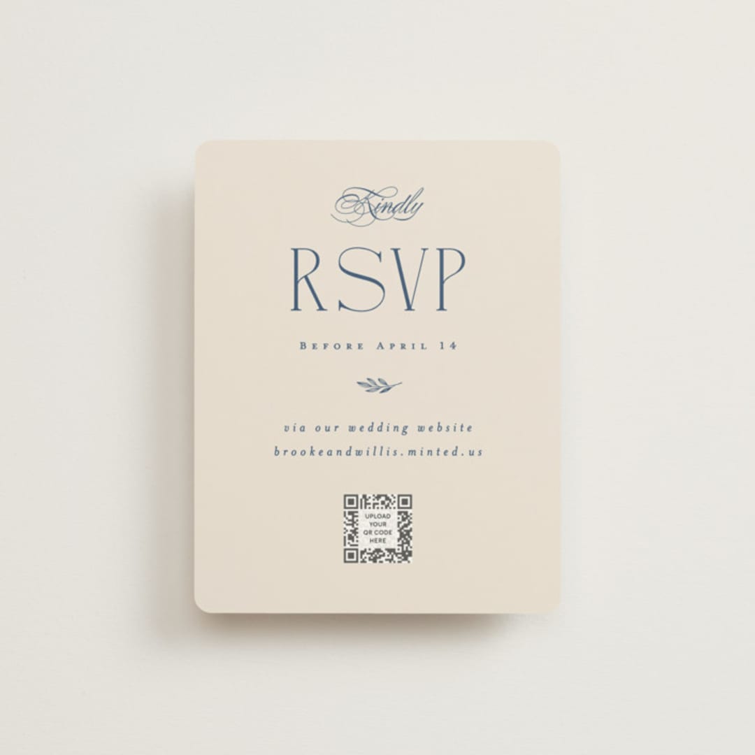 "Arched Monogram" - RSVP Online Enclosure Cards in Ecru by Erica Krystek - Front
