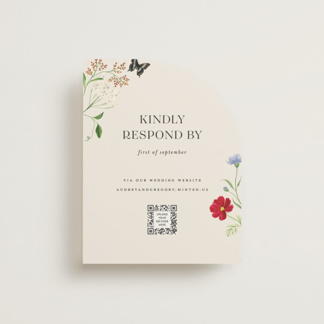 "Wild meadow" - RSVP Online Enclosure Cards in Elder Flower by Sarah Knight - Front