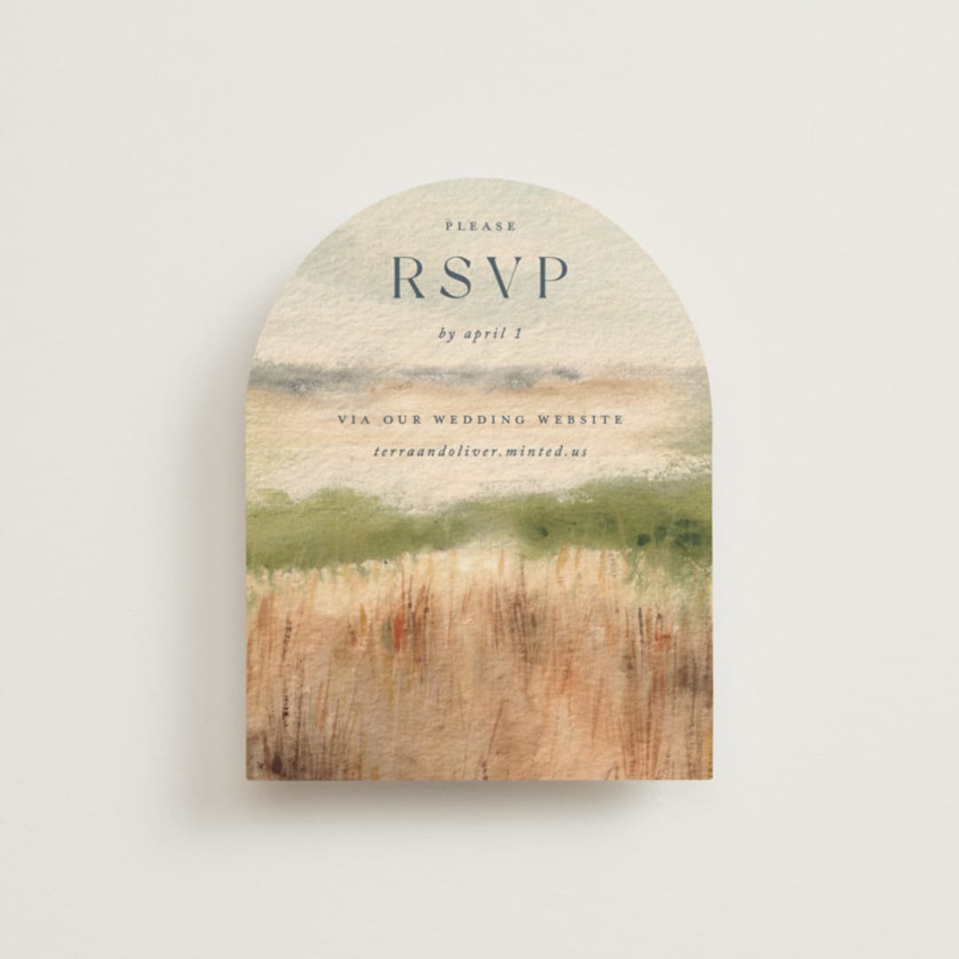"Bluestem Fields" - RSVP Online Enclosure Cards in Meadow by Holly Whitcomb - Front