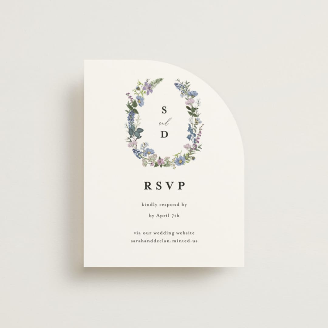"Lilac Bloom" - RSVP Online Enclosure Cards in Lavender by Susan Moyal - Front