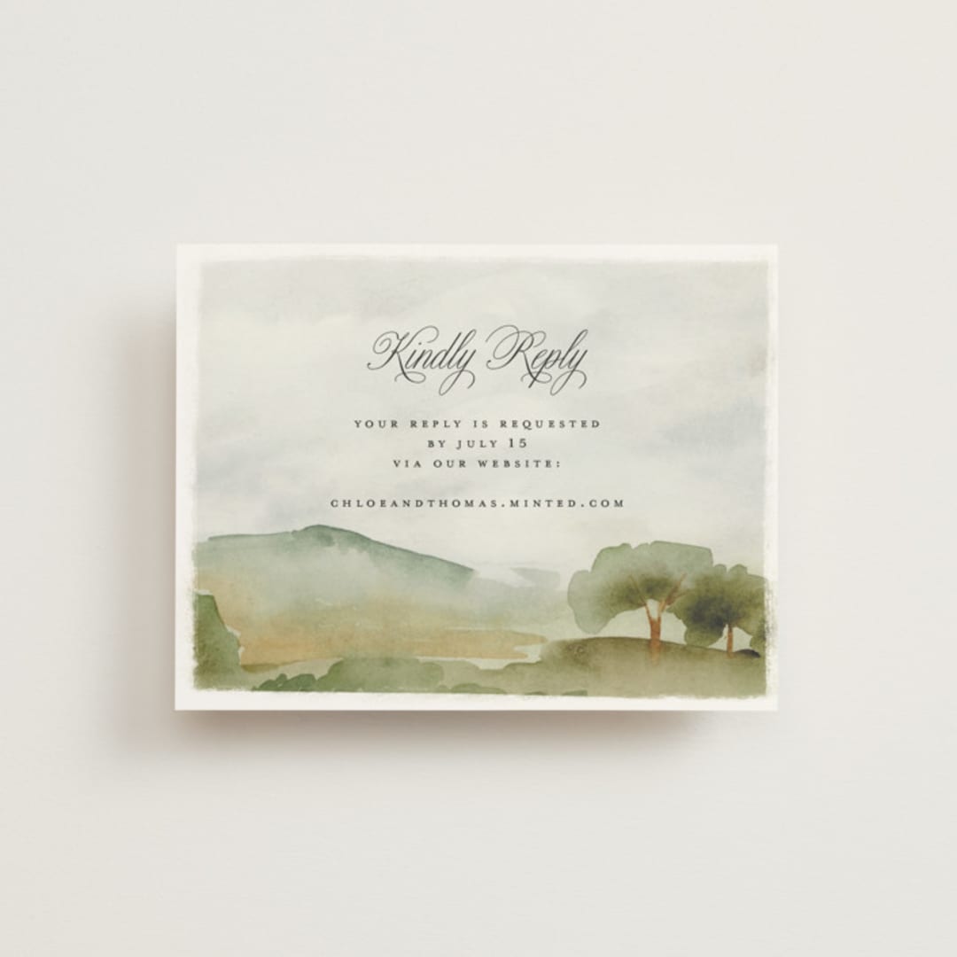 "Countryside" - RSVP Online Enclosure Cards in Emerald by Petra Kern - Front