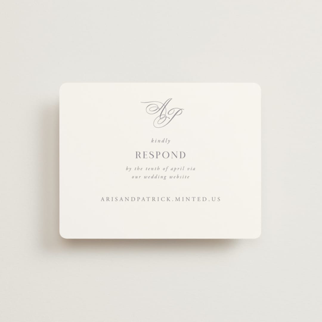 "Regal" - RSVP Online Enclosure Cards in Snow by Melinda Denison - Front