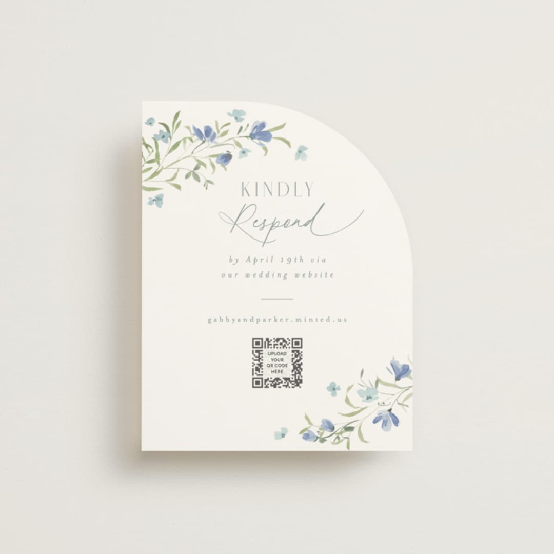"Sweeping Meadow" - RSVP Online Enclosure Cards in Aquamarine by Everett Paper Goods - Front