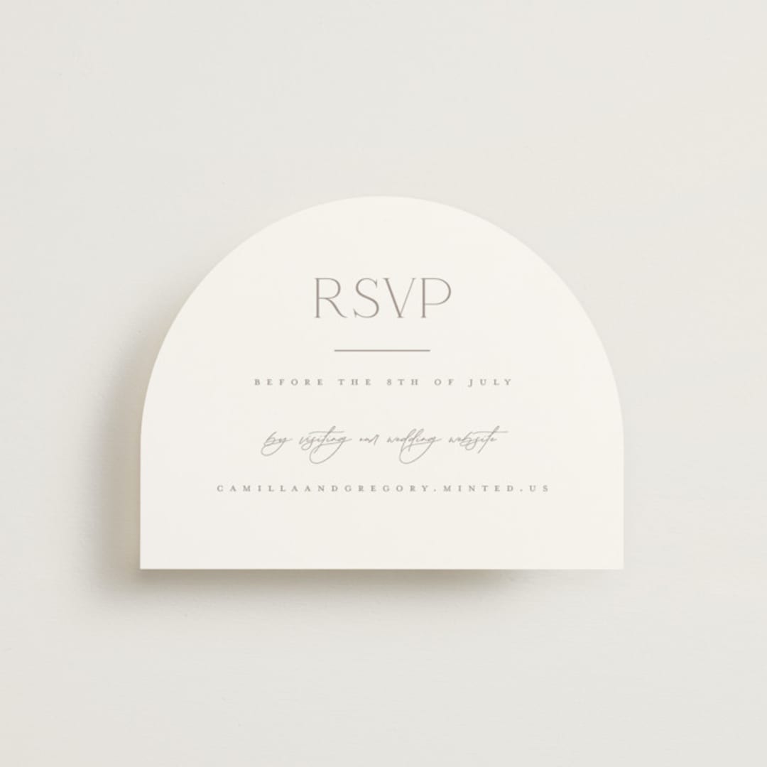 "The Hudson" - RSVP Online Enclosure Cards in Latte by Kristie Kern - Front