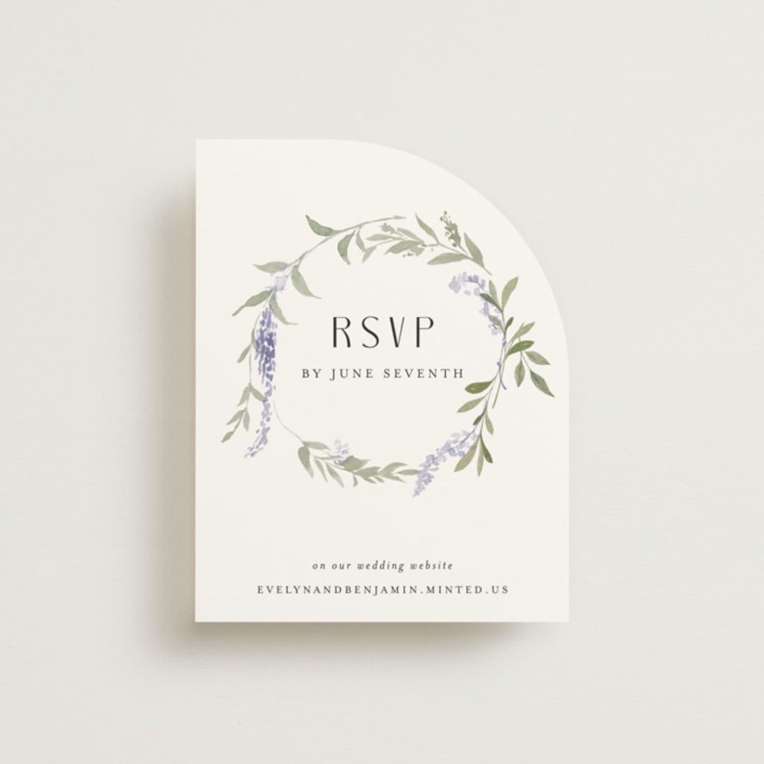 "Enchanted Evening" - RSVP Online Enclosure Cards in Lavender by Design Lotus - Front