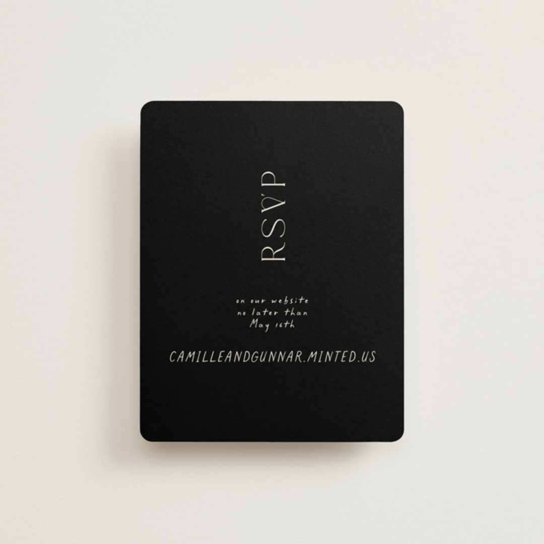 "la graine" - RSVP Online Enclosure Cards in Onyx by Alaina Cherup - Front