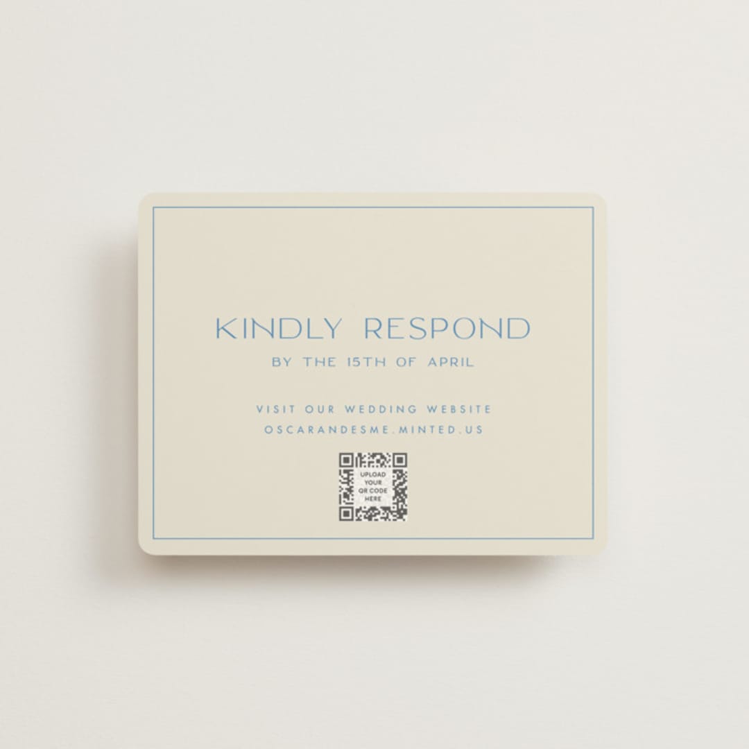 "Brooklyn" - RSVP Online Enclosure Cards in Cerulean by Ellen Schlegelmilch - Front