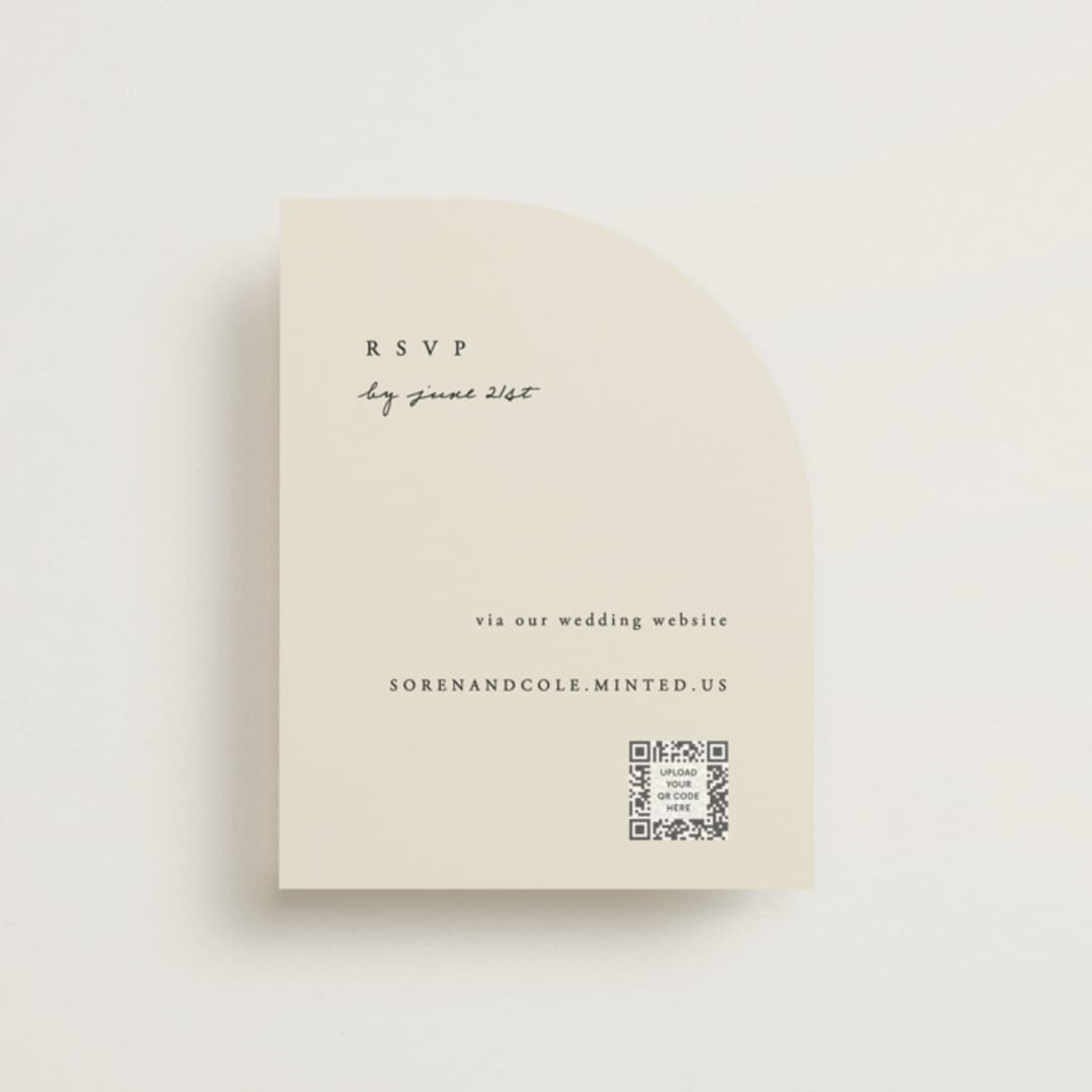"Simply" - RSVP Online Enclosure Cards in Linen by Brianne Larsen - Front