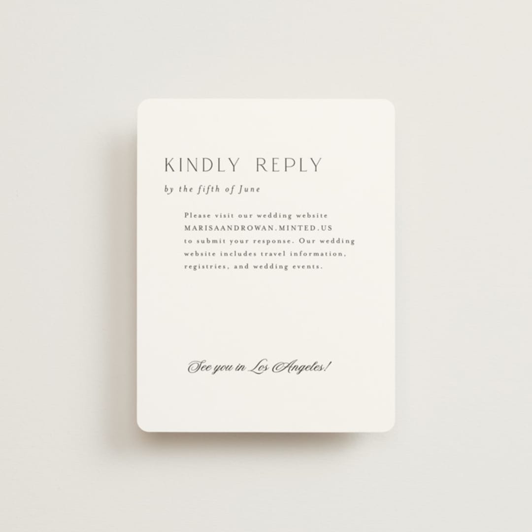 "Classic Chic" - RSVP Online Enclosure Cards in Pearl by Shirley Lin Schneider - Front