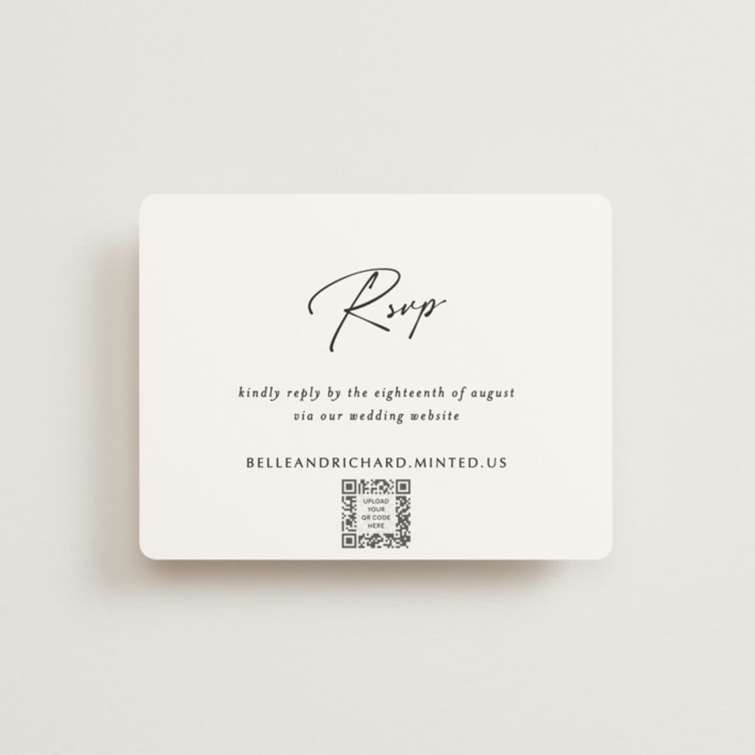 "Belle Romance" - RSVP Online Enclosure Cards in Onyx by Katherine Moynagh - Front