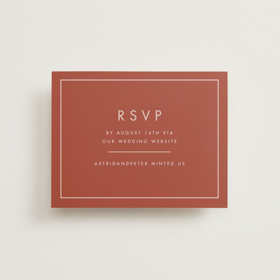 "Jot" - RSVP Online Enclosure Cards in Peach Cream by Snow and Ivy - Front