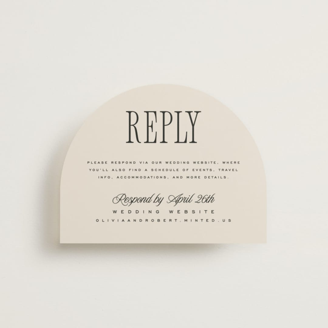 "Riviera" - RSVP Online Enclosure Cards in Linen by Kelly Schmidt - Front