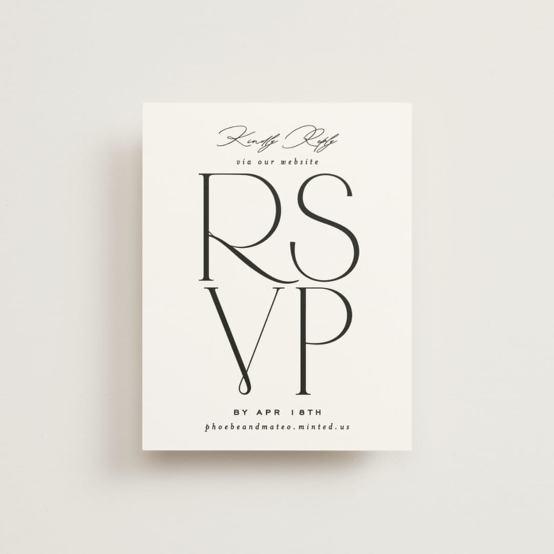 "Numerical" - RSVP Online Enclosure Cards in Lily by Owl and Toad - Front