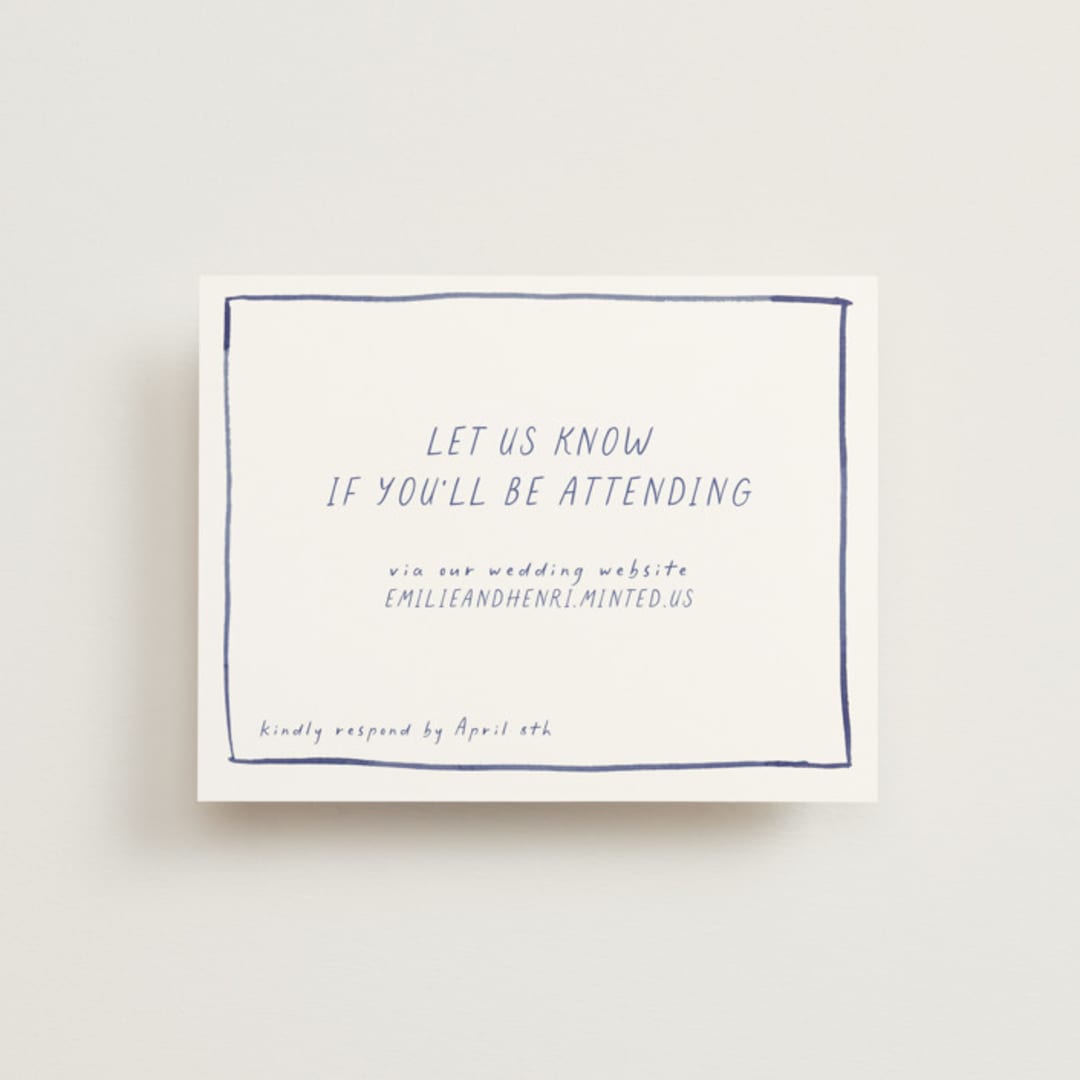 "Blue Bells" - RSVP Online Enclosure Cards in Cornflower by Mere Paper - Front