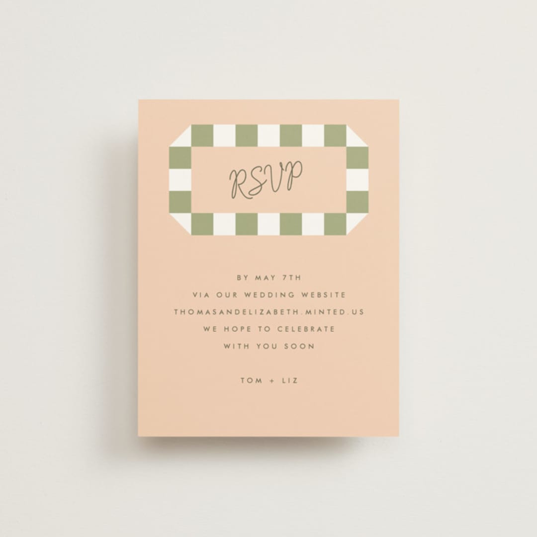 "Boardwalk" - RSVP Online Enclosure Cards in Peach by Baumbirdy - Front