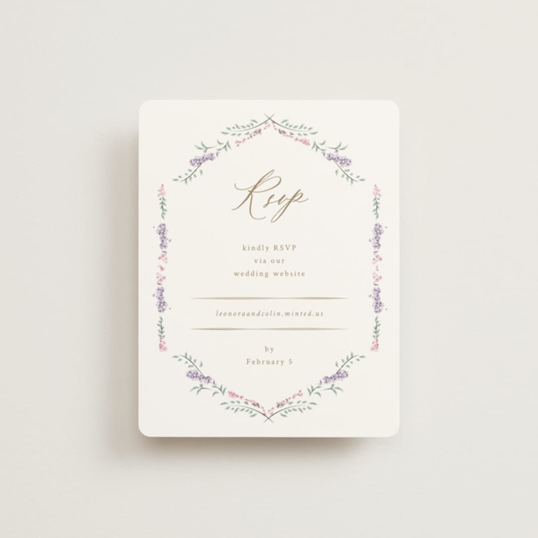 "Vintage Whimsy" - RSVP Online Enclosure Cards in Peony by Corinne Malesic - Front