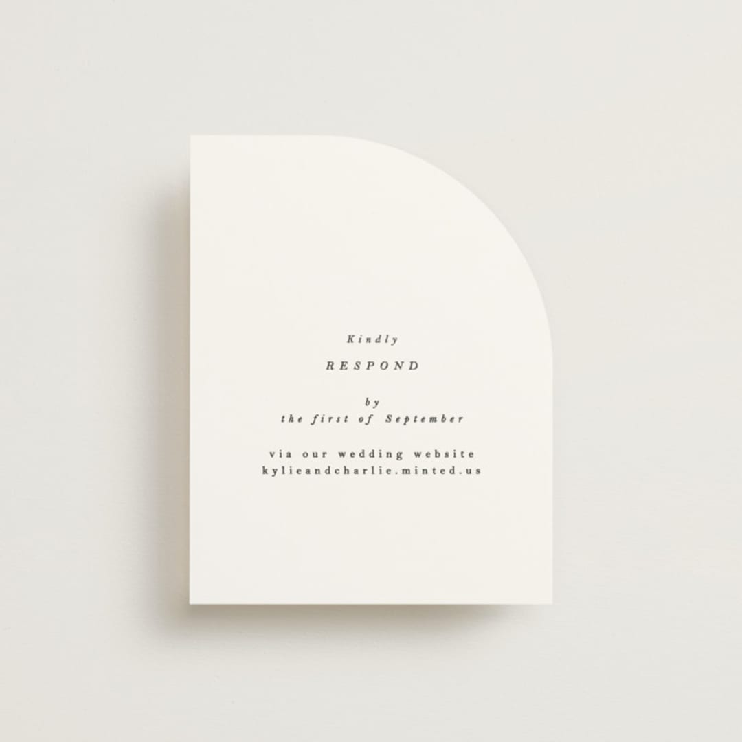 "traditional love story" - RSVP Online Enclosure Cards in Black Tie by Phrosné Barwood - Front