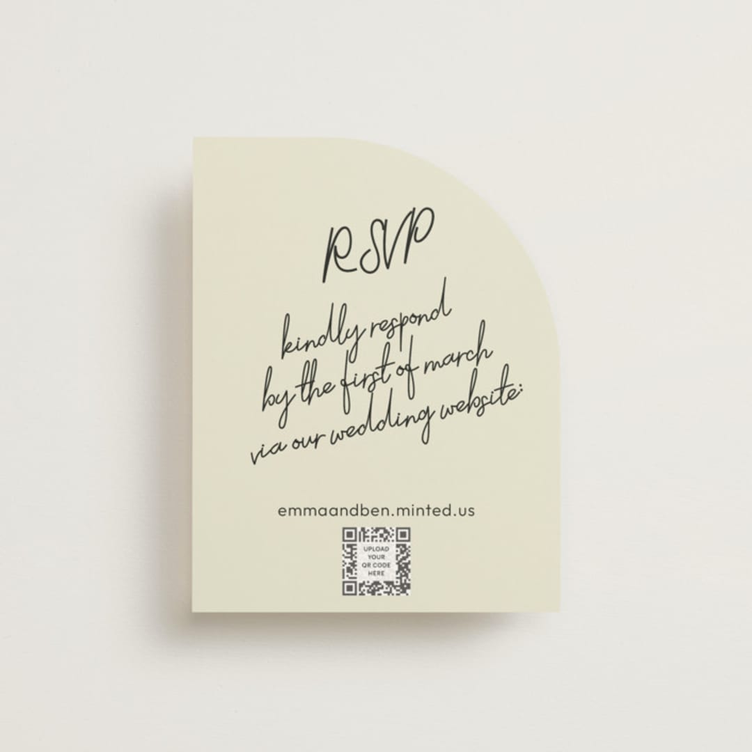 "Handwritten Letter" - RSVP Online Enclosure Cards in Noir by Helena Vitto - Front