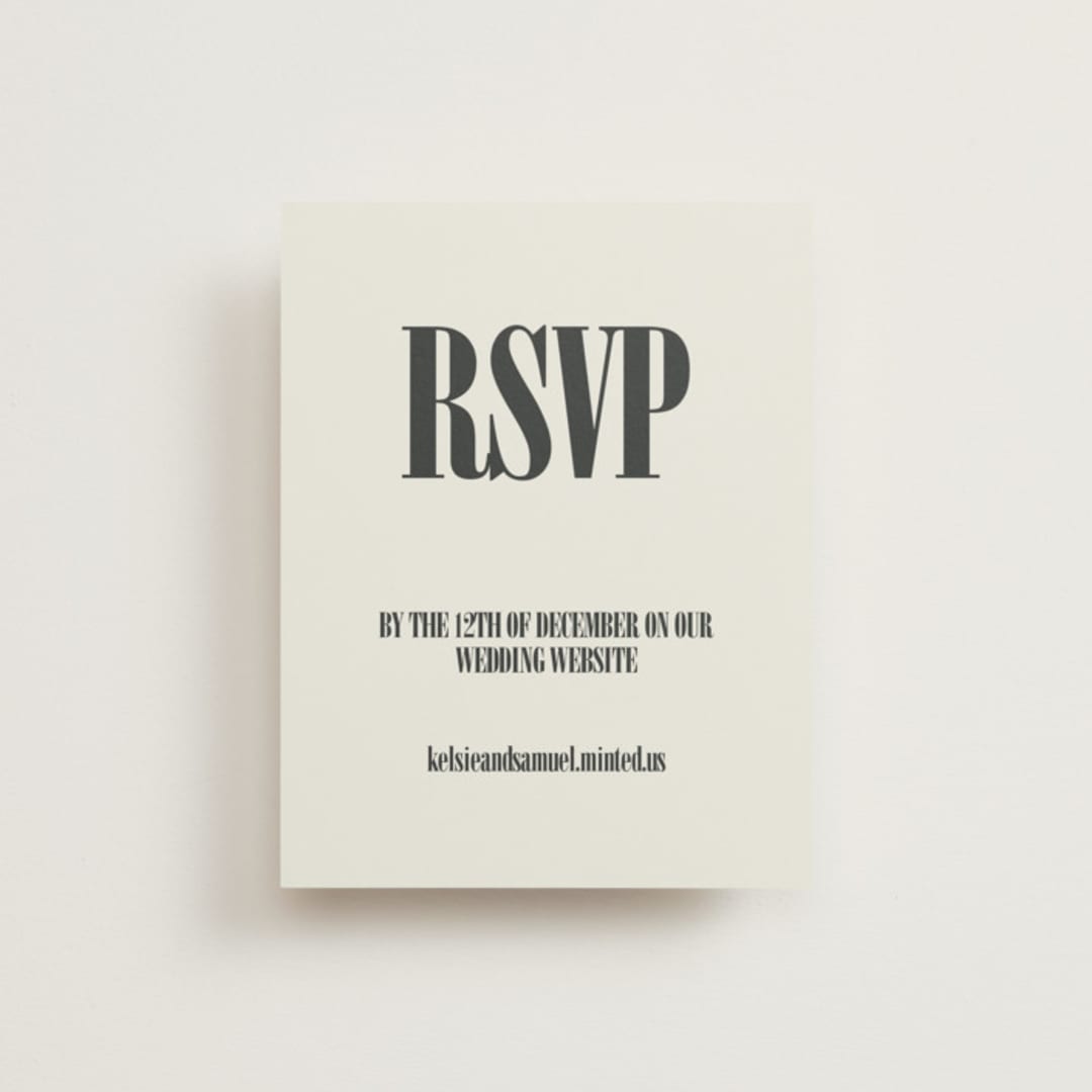 "Flynn" - RSVP Online Enclosure Cards in Ash by Kelly Watkins - Front