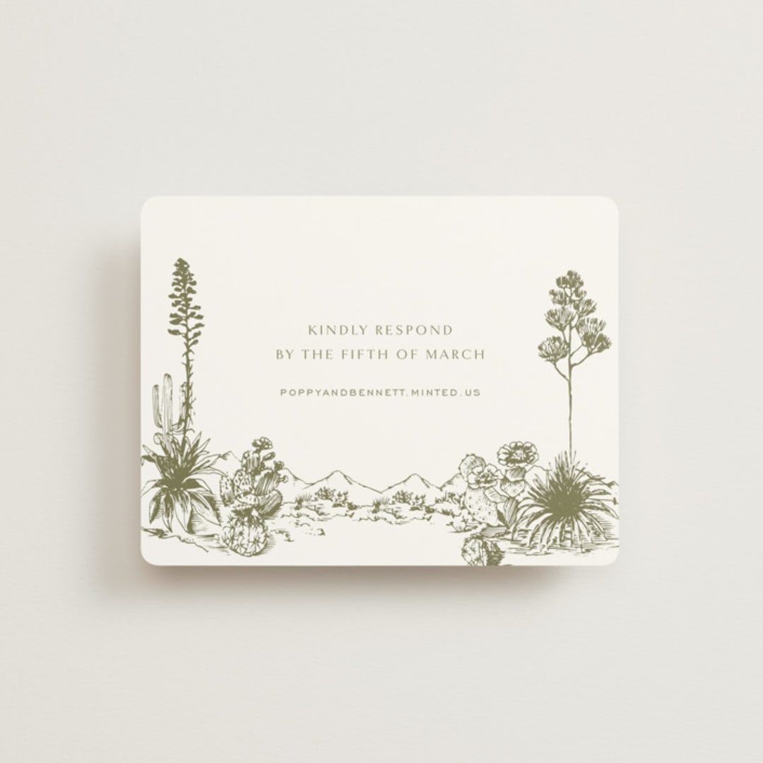 "Rancho" - RSVP Online Enclosure Cards in Verde by Megan Davis - Front