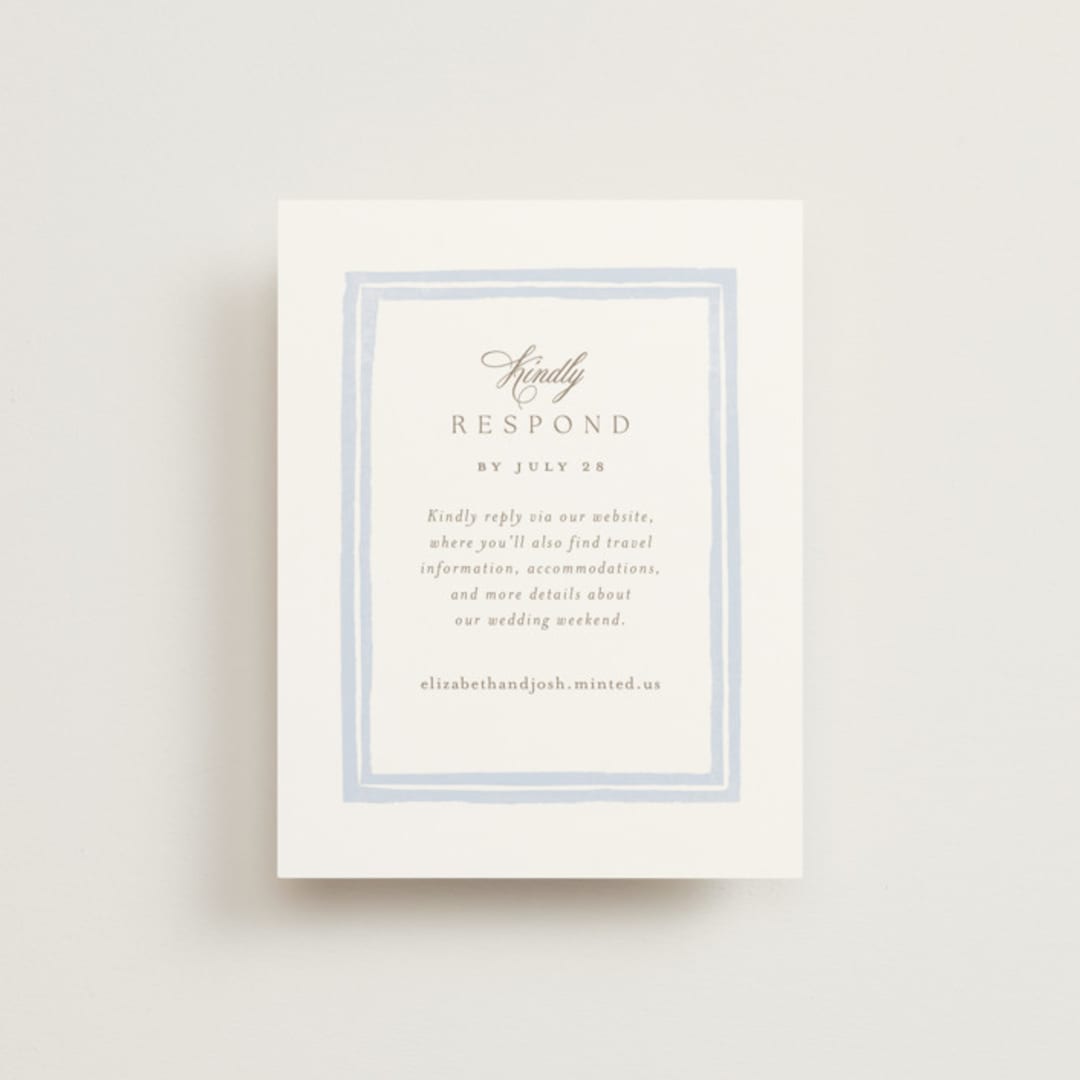"Bristol" - RSVP Online Enclosure Cards in Aqua by Jennifer Wick - Front
