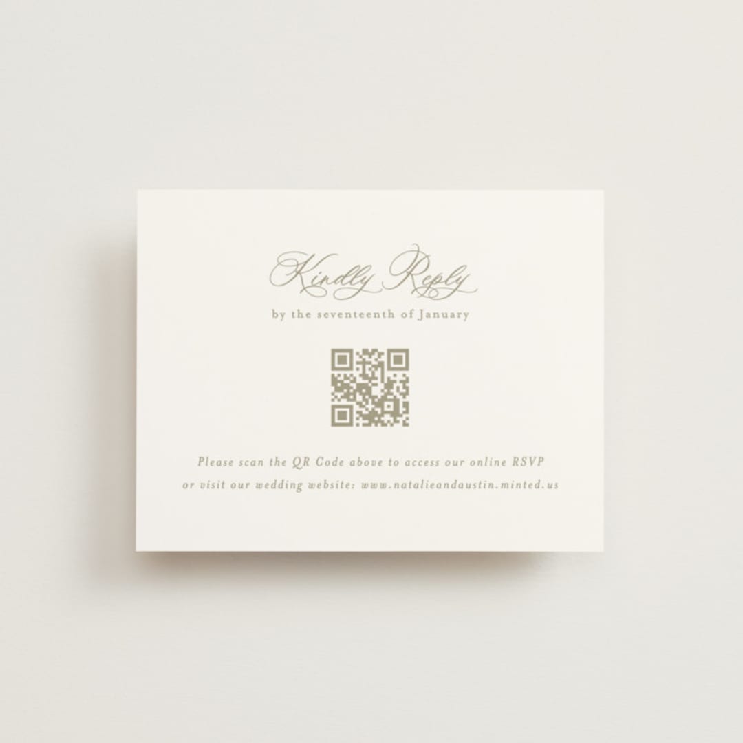 "Calia" - RSVP Online Enclosure Cards in Paris Rain by Jennifer Postorino - Front