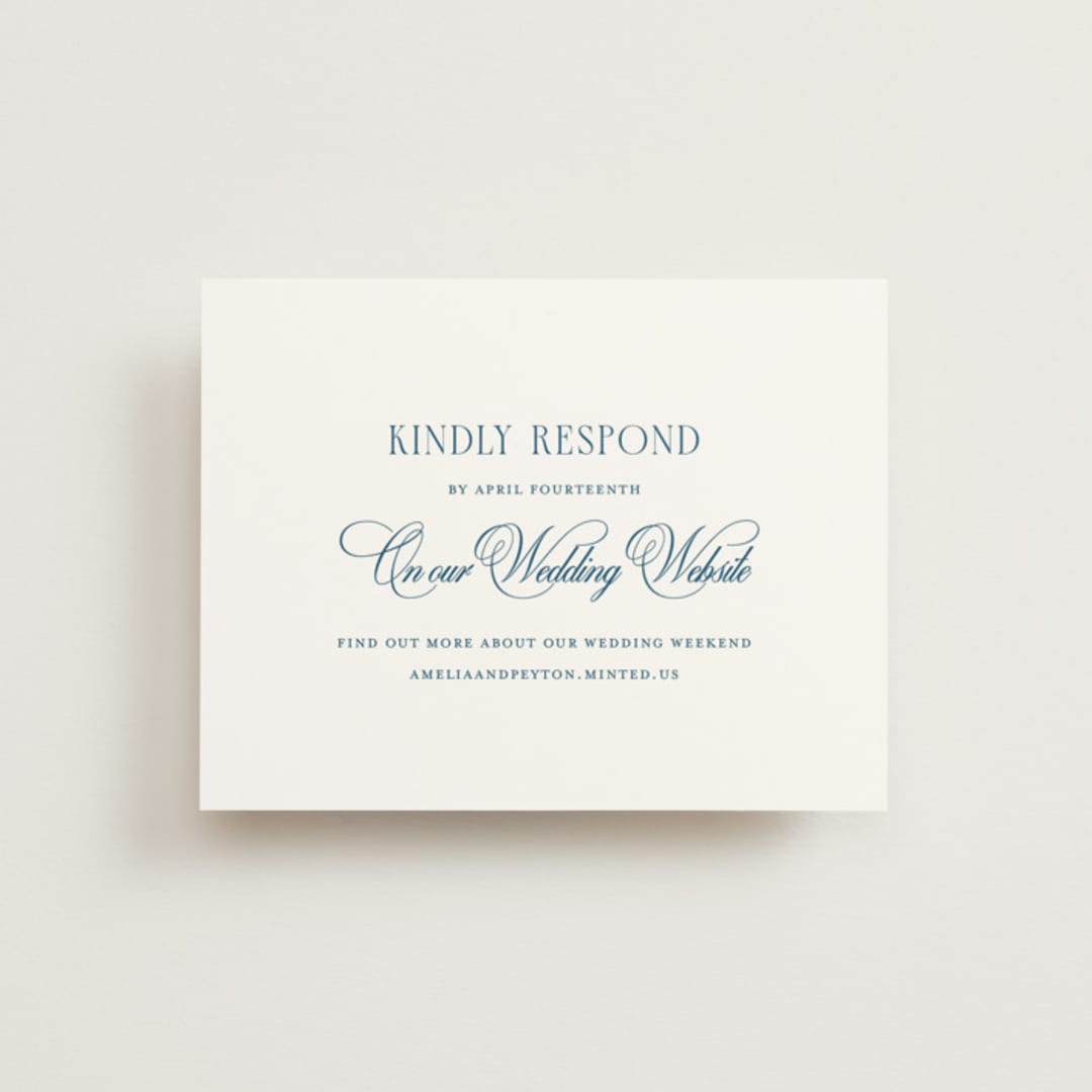 "Hilton" - RSVP Online Enclosure Cards in Ocean by Kelly Schmidt - Front