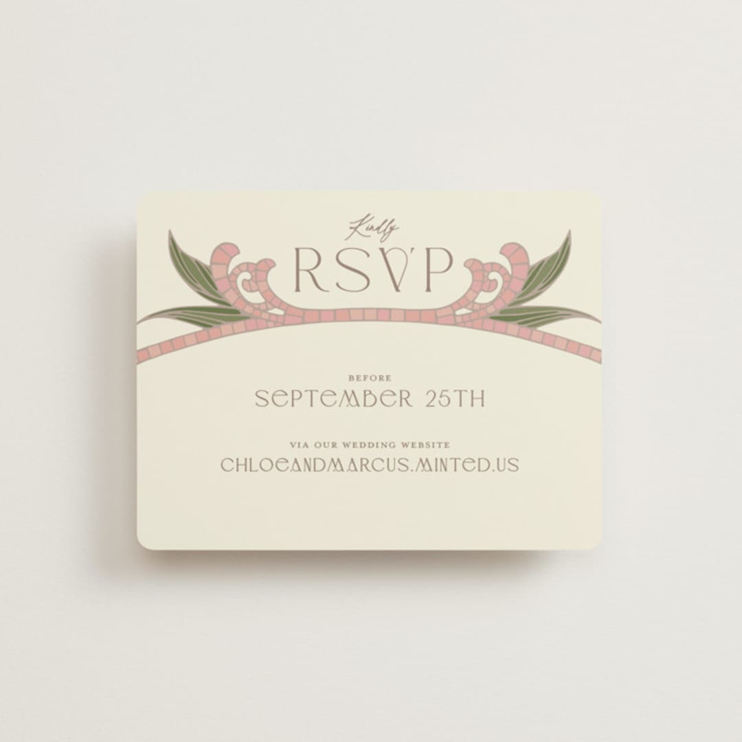 "1081" - RSVP Online Enclosure Cards in Blush by GeekInk Design - Front
