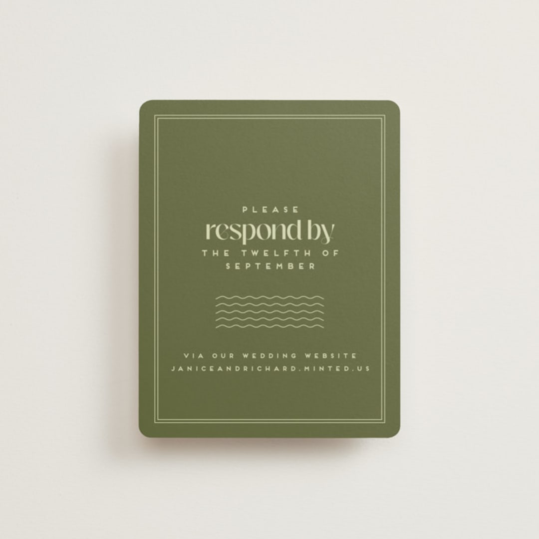 "News!" - RSVP Online Enclosure Cards in Kiwi by Claudia Orengo - Front