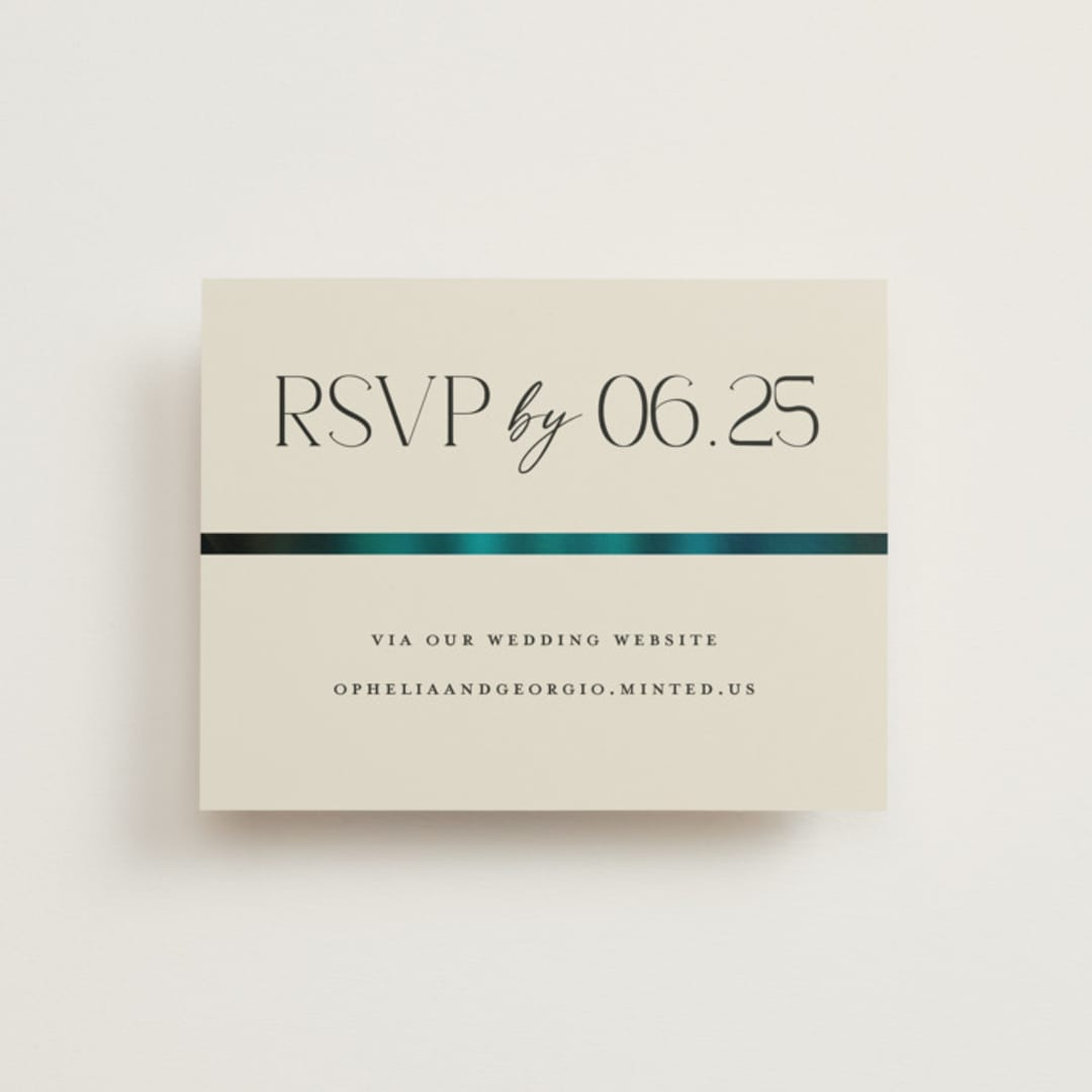 "Spectrum" - RSVP Online Enclosure Cards in Teal by Heather Schertzer - Front