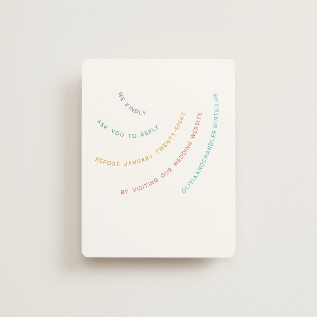 "rainbow 2.0" - RSVP Online Enclosure Cards in Light Hearted by Deborah Chou - Front