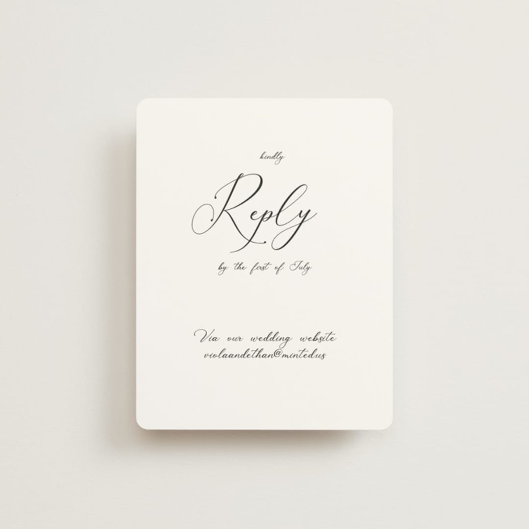 "Poem" - RSVP Online Enclosure Cards in Snow by Maja Cunningham - Front