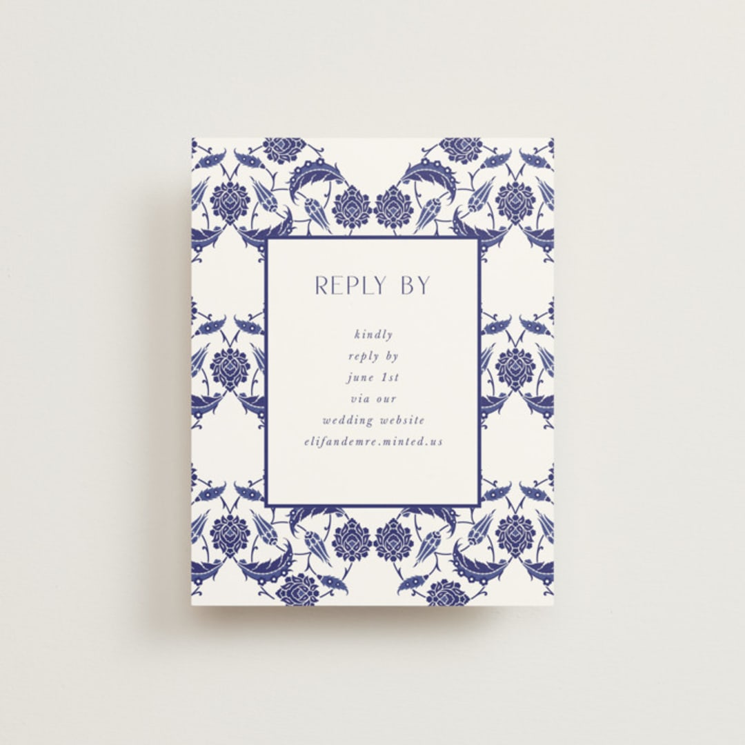 "Topkapi" - RSVP Online Enclosure Cards in Cobalt by Nazia Hyder - Front