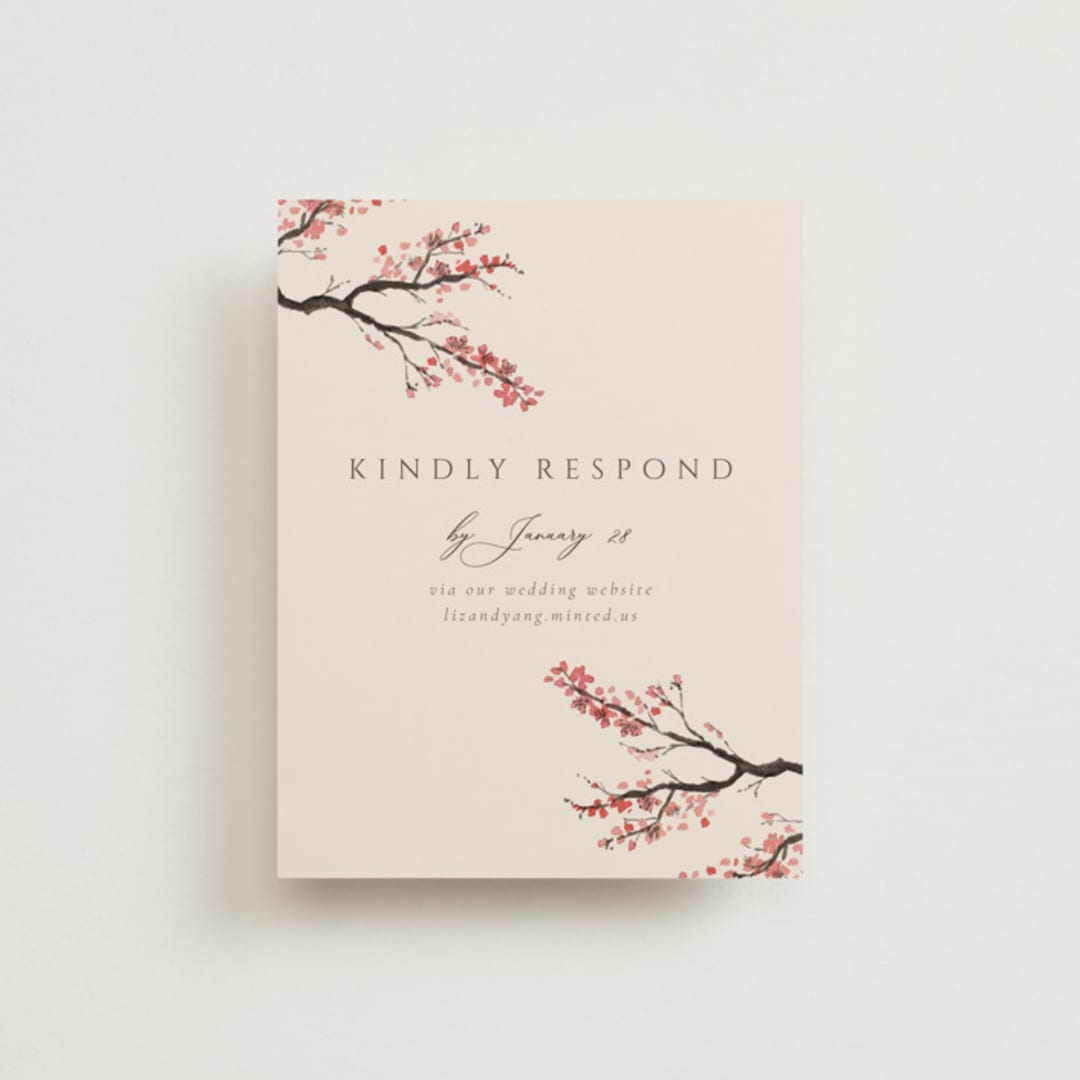 "Blossoms of Love" - RSVP Online Enclosure Cards in Champagne by frau brandt - Front