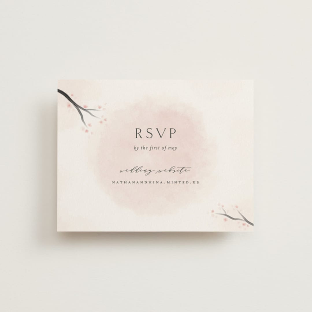 "Cherry Blossoms" - RSVP Online Enclosure Cards in Cherry Blossom by Stephanie Hawkes - Front