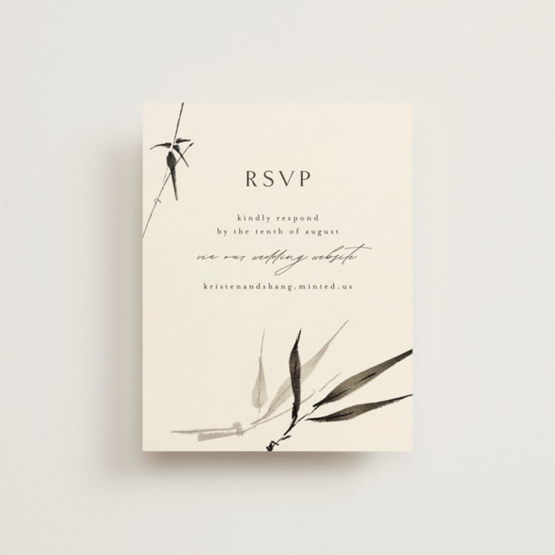"Bambusa" - RSVP Online Enclosure Cards in Almond by Anastasia Makarova - Front