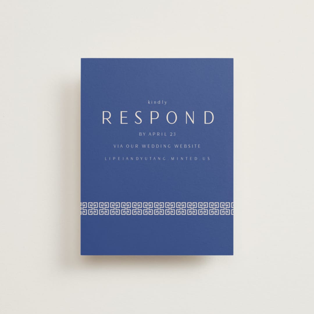 "two toned" - RSVP Online Enclosure Cards in Marseille Bleu by Deborah Chou - Front
